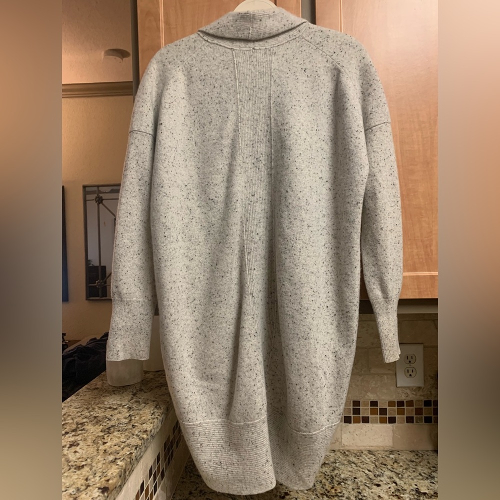 Nordstrom Signature Speckled Gray 100% Cashmere Women's Cardigan Cocoon Sweeter - Picture 5 of 16